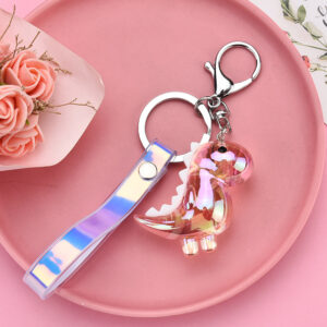 Pink / Leather rope buckle + dinosaur