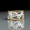Wholesale Alloy Sunflower Chrysanthemum Plated 18k Rose Gold Two-tone Ring