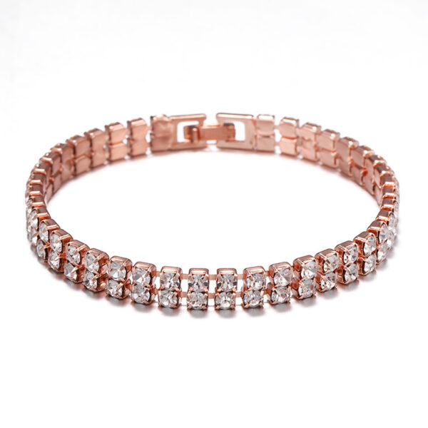 Wholesale Micro Studded Diamond Tennis Chain Double Row Bracelet