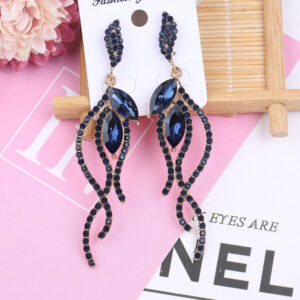15523394636_1953434383 Wholesale Rhinestone Steel Needle Tassel Hollow Symmetry Earrings