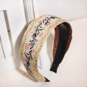 White embroidered headband