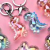 15561863898_707145485-1 Wholesale Acrylic Pendant Electroplated Dinosaur Keychain