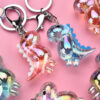 15561863898_707145485 Wholesale Acrylic Pendant Electroplated Dinosaur Keychain