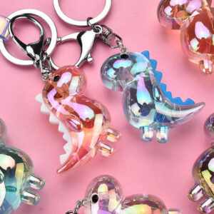 15561863898_707145485 Wholesale Acrylic Pendant Electroplated Dinosaur Keychain