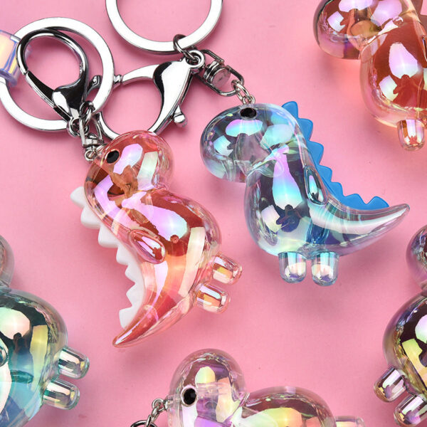 15561863898_707145485 Wholesale Acrylic Pendant Electroplated Dinosaur Keychain