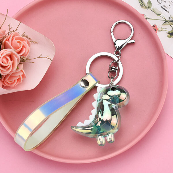 15561869680_707145485 Wholesale Acrylic Pendant Electroplated Dinosaur Keychain