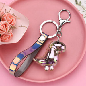 Grey / Leather rope buckle + dinosaur