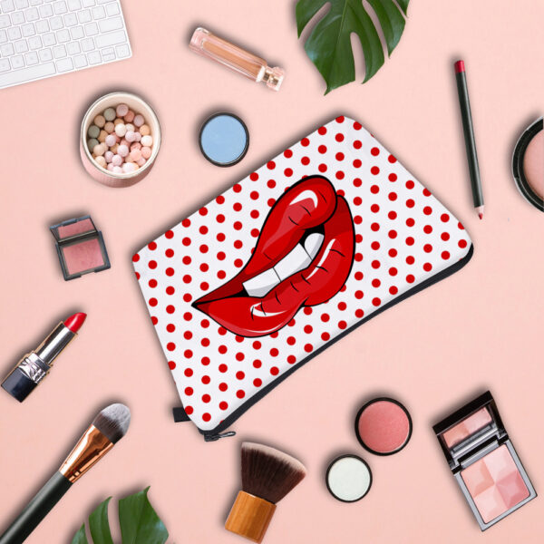 15613548754_152564188 Wholesale Polyester Lip Biting Digital Printing Cosmetic Storage Bag