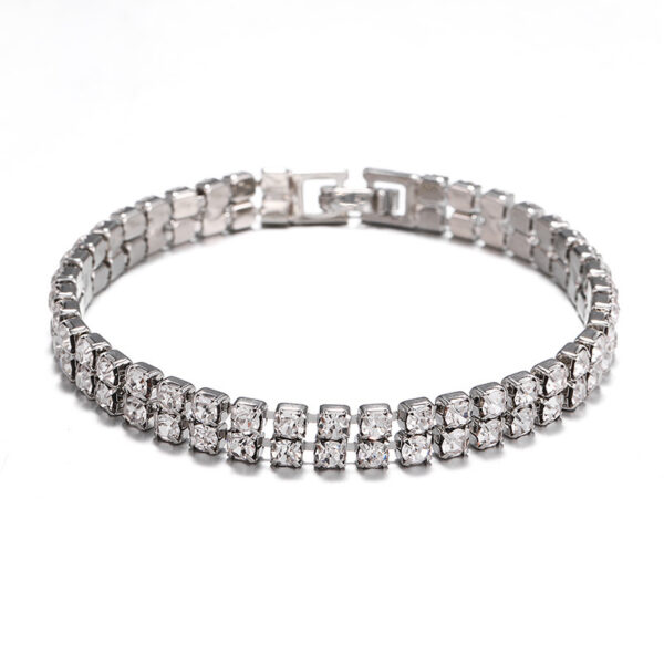 Wholesale Micro Studded Diamond Tennis Chain Double Row Bracelet