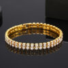 Wholesale Micro Studded Diamond Tennis Chain Double Row Bracelet