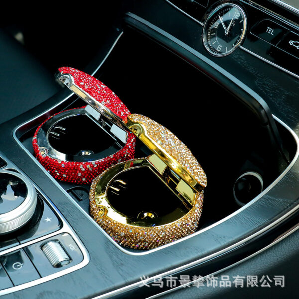 Wholesale Aluminum Diamond Fashion Car Ashtray