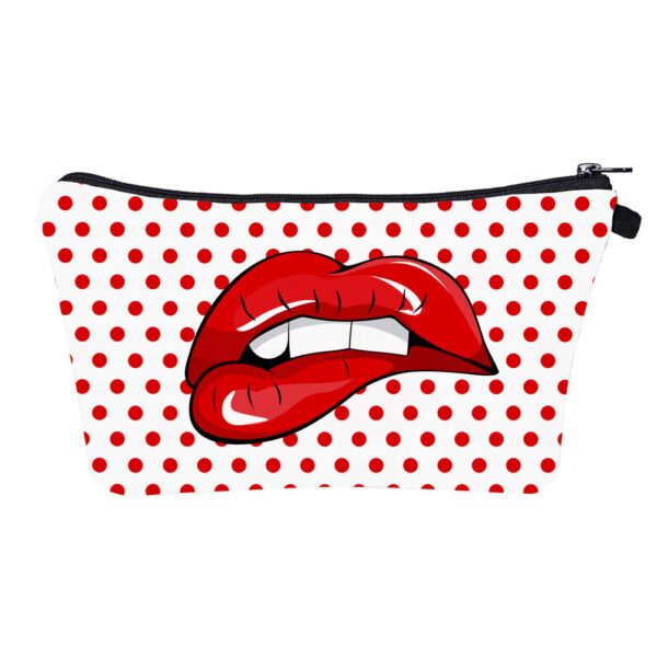 15661345551_152564188 Wholesale Polyester Lip Biting Digital Printing Cosmetic Storage Bag