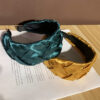 Wholesale Fabric Wide-brimmed Solid Color Cross Flower Headband