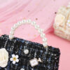 Wholesale Canvas Children's Bags, Camellia Handbags, Pearl Diagonal Cross Bags