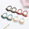Wholesale Hand Woven Round Water Drop Tassel Acrylic Alloy Earrings