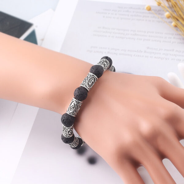 Wholesale Viking Volcanic Stone Alloy Bracelet
