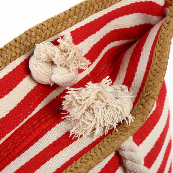 15786416866_1132416540 Wholesale One Shoulder Canvas Striped Tassel Beach Bag