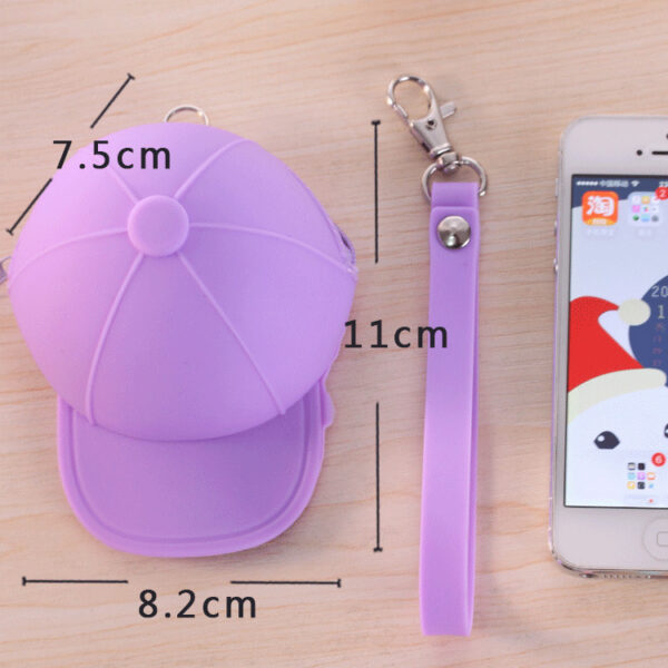 15804680445_368233588 Wholesale Cartoon Candy Color Baseball Cap Coin Pack Mini Hat Silicone Keychain