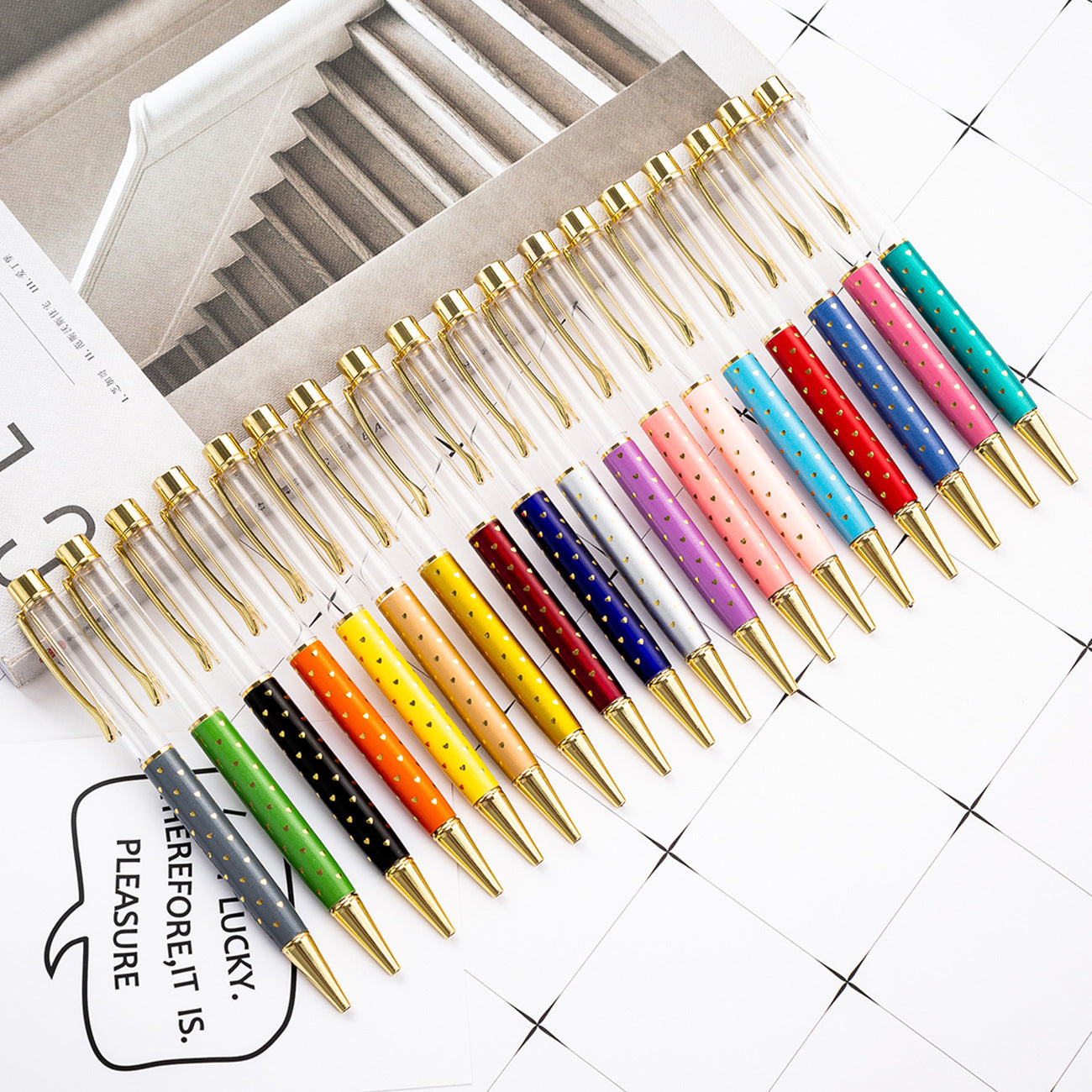 Wholesale Metal DIY Heart Shaped Empty Tube Ballint Pen