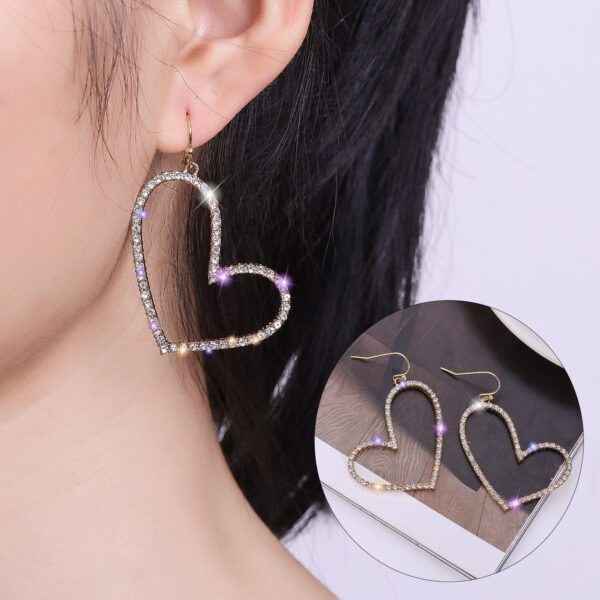 15854811367_1844368118 Wholesale Jewelry Hollow Full Diamond Heart Alloy Earrings