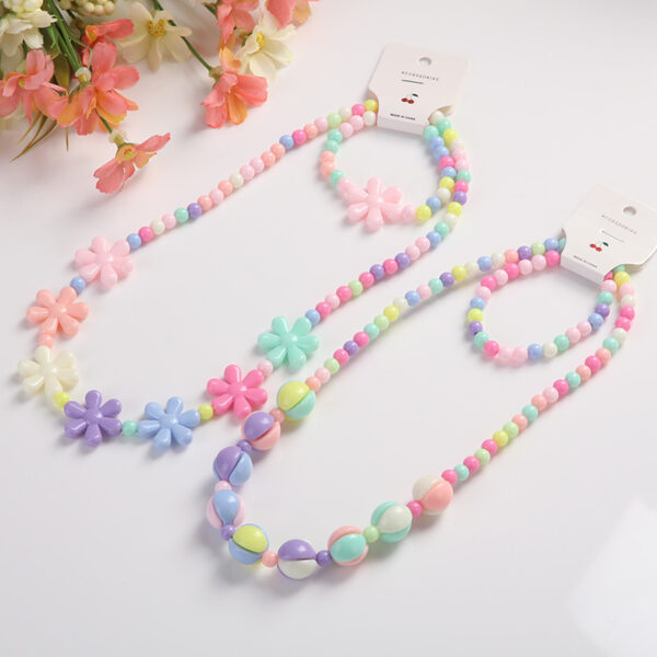 Wholesale Candy Color Bead Necklaces Bracelets Set of Two