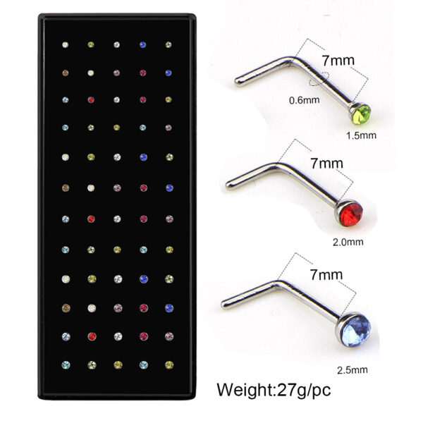 Wholesale 60pcs/box Stainless Steel Nose stud