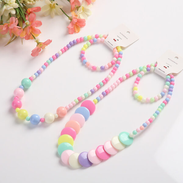 Wholesale Candy Color Bead Necklaces Bracelets Set of Two