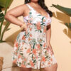 Wholesale Plus Size Printed Skirt Bikini  Swimwear Polyester
