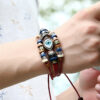 16000617980_2118088041 Wholesale Jewelry Beaded Eyes Leather Bracelet