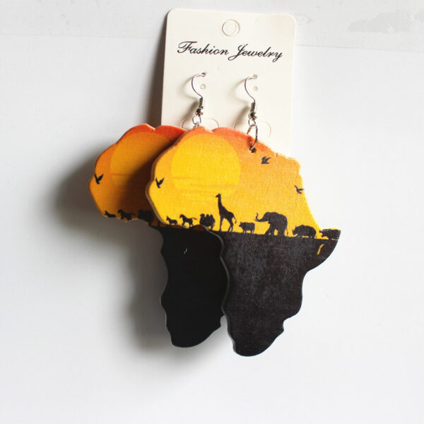 16040961647_1131470276 Wholesale African Map Wooden Earrings
