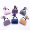 Wholesale Candy Color Plush Pom-pom Car Keychain