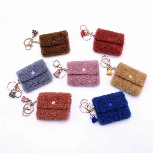 Wholesale Creative Coin Purse Plush Storage Bag Keychain