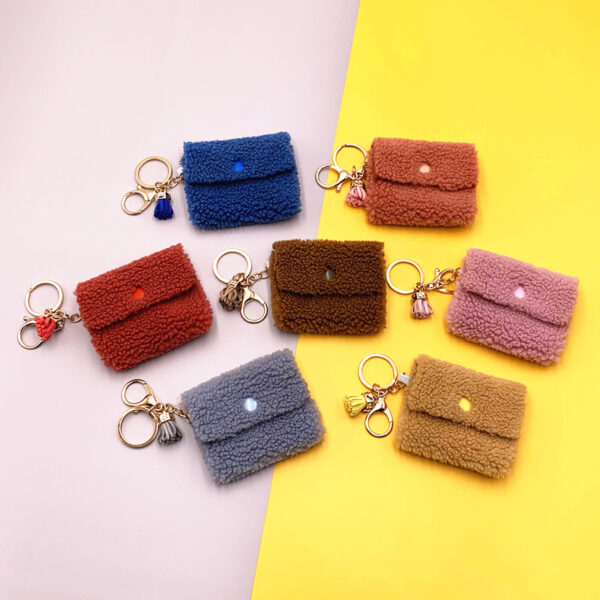 Wholesale Creative Coin Purse Plush Storage Bag Keychain