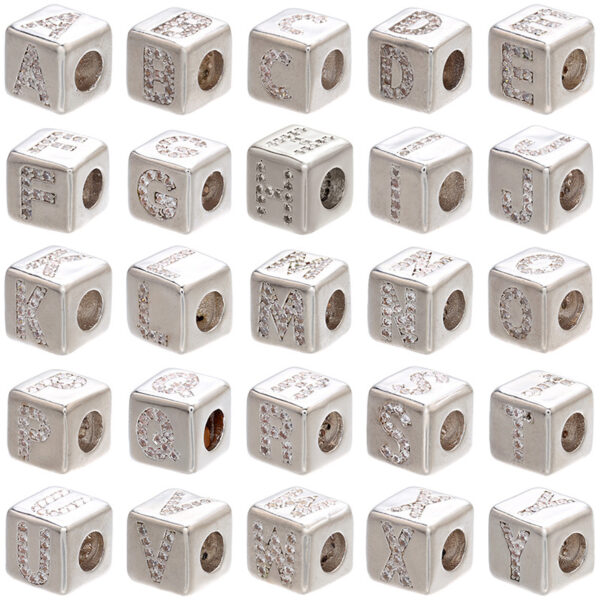 16079795912_1816952146 Wholesale Micro Inlaid Cube Alphabet Beading Rubik's Cube DIY Bracelet