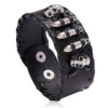 16090260647_2118088041-1 Wholesale Motorcycle Skull Leather Bracelet