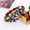16114382911_2118088041 Wholesale Jewelry Beaded Eyes Leather Bracelet