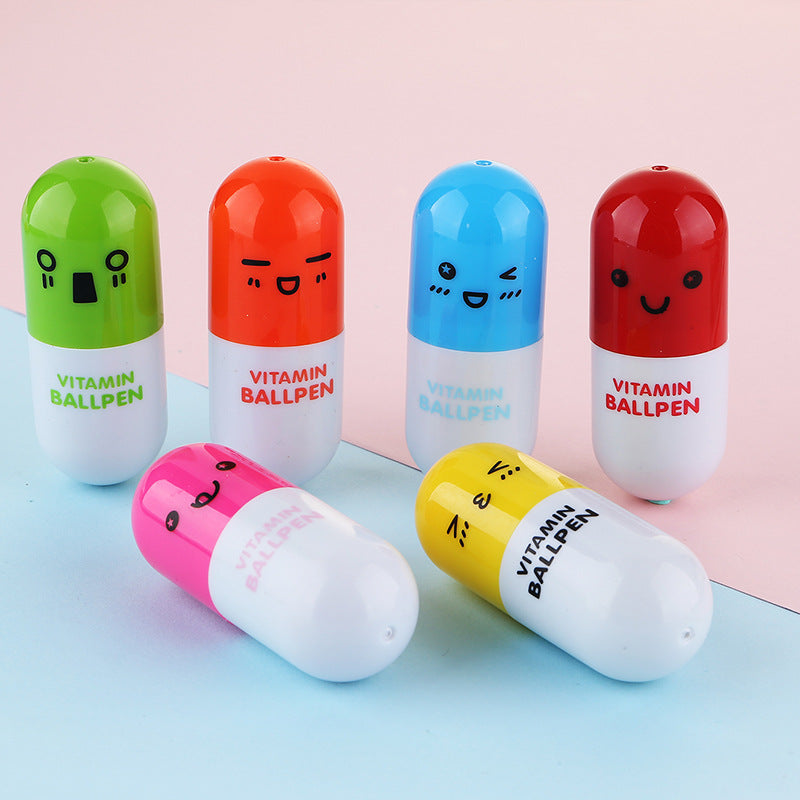 Wholesale Mini Cute Expression Pills Plastic Ballint Pens