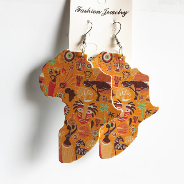 16155620614_1131470276 Wholesale African Map Wooden Earrings