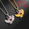 Wholesale Gold Plated American Flag Eagle Alloy Necklaces