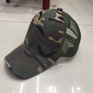 Camouflage net cap army green children's style / Adjustable