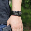 16205759139_2118088041 Wholesale Motorcycle Skull Leather Bracelet