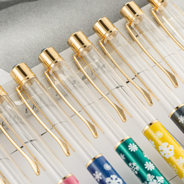 Wholesale DIY Crystal Oil Filled Empty Tube Pen Metal Ballpoint Pen