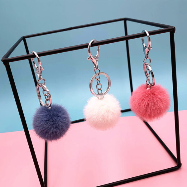 Wholesale Plush Candy Color Fur Ball Key Chain