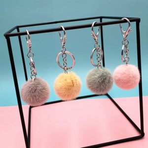 16242517702_867178376 Wholesale Plush Candy Color Fur Ball Key Chain