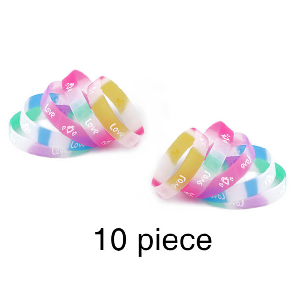 Wholesale Love Peach Heart Silicone Luminous Sports Running Bracelet