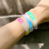 Wholesale Love Peach Heart Silicone Luminous Sports Running Bracelet