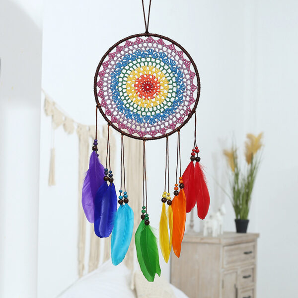 Wholesale Rainbow Feather Dream Catcher