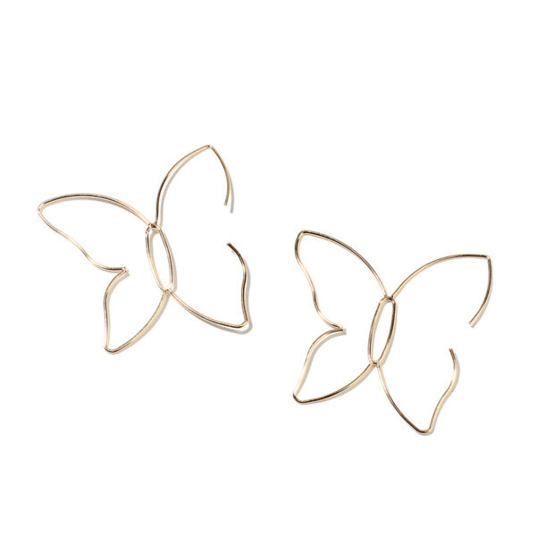 Wholesale Butterfly Line Hollow Metal Earrings