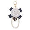 Wholesale PU Bow Camellia Keychain