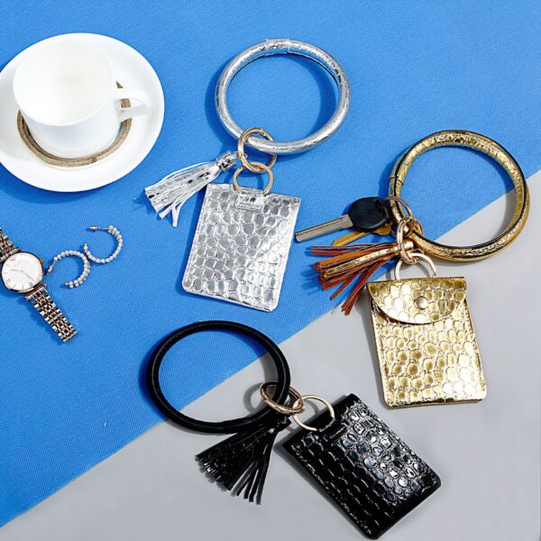 16317649291_123190207 Wholesale Keychain PU Card Holder Wrist Keychain